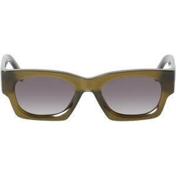 NWT Palm Angels Bodie Trasparent Green Dark Grey Sunglasses